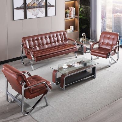 Contemporary Office Sofa and Coffee Table Set for Professional Business Environments