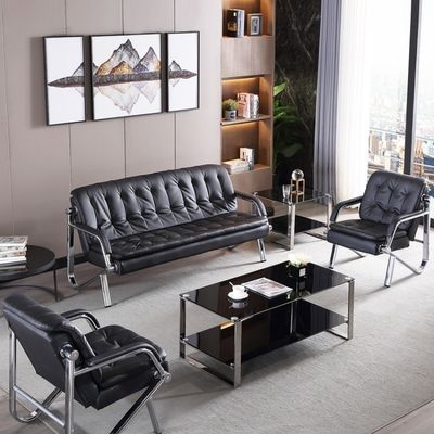 Contemporary Office Sofa and Coffee Table Set for Professional Business Environments