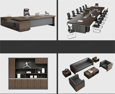 PAINT BAKING PROCESSWOOD GRAINHINCLINED TABLE EDGE Executive Desk for President Manager