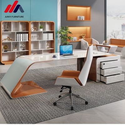 ISO9001/ISO14001 Certified MDF Baking Varnish Work Table Manager Desk with Drawer