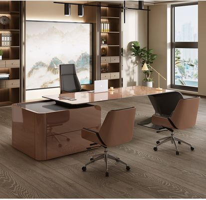 ISO9001/ISO14001 Certified MDF Baking Varnish Work Table Manager Desk with Drawer