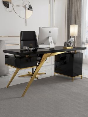 Commercial Furniture Modern Design Light Luxury Boss Desk with Baking Lacquer Process