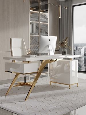 Commercial Furniture Modern Design Light Luxury Boss Desk with Baking Lacquer Process