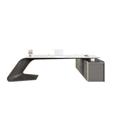 Modern Office Workstation Fruniture L Shape Executive Boss Desk with Side Cabinet