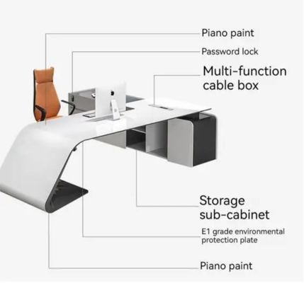 Modern Office Workstation Fruniture L Shape Executive Boss Desk with Side Cabinet