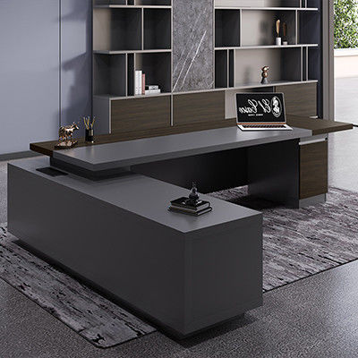 Luxury Modern Wood Design Executive L-Shape President's Desk for Office Furniture