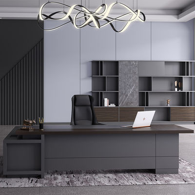 Modern Office Desk Boss Desk end L-Shape Computer Desk with 50mm Thickness Table Top