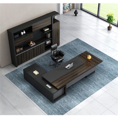 Modern Office Desk Boss Desk end L-Shape Computer Desk with 50mm Thickness Table Top