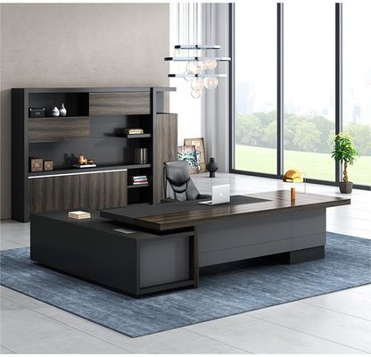 Modern Office Desk Boss Desk end L-Shape Computer Desk with 50mm Thickness Table Top