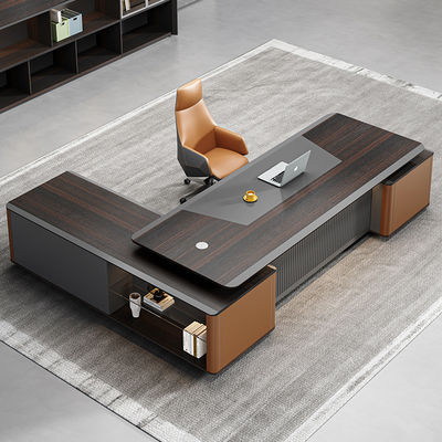 Modern Office Furniture Solid Wood Executive Desk for Manager Combination Cabinet Table