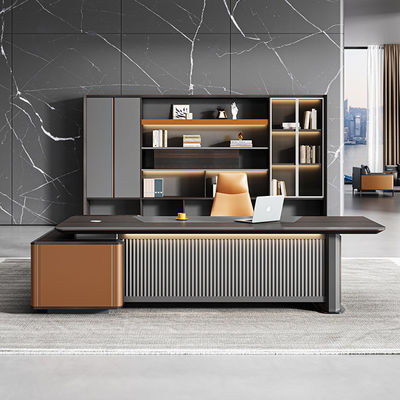Modern Office Furniture Solid Wood Executive Desk for Manager Combination Cabinet Table