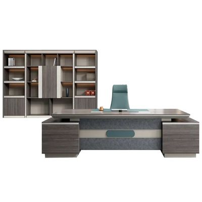 Customized Colors Modern Simple Style L Shape MDF Boss CEO Office Desk with Cabinet