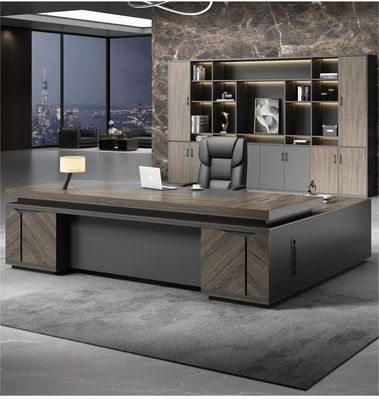Stylish Commercial Furniture L Shape Executive Manager CEO Office Desk with Side Cabinet