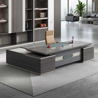 Mall Boss Office Furniture with Side Cabinets and L-Shaped Executive Manager CEO Desk