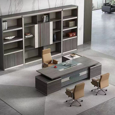 Mall Boss Office Furniture with Side Cabinets and L-Shaped Executive Manager CEO Desk