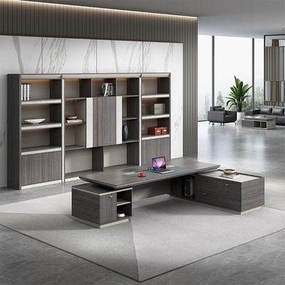 Mall Boss Office Furniture with Side Cabinets and L-Shaped Executive Manager CEO Desk