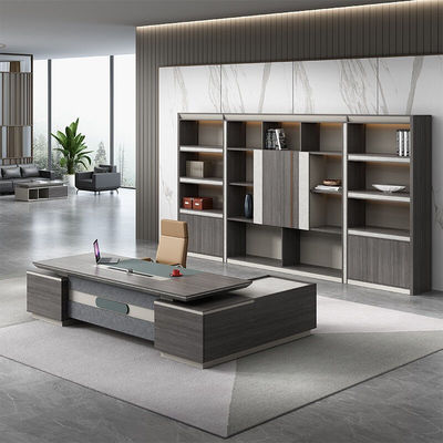 Mall Boss Office Furniture with Side Cabinets and L-Shaped Executive Manager CEO Desk