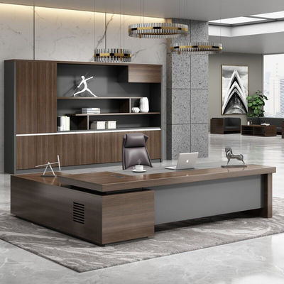 Customized Colors Luxury L Shape Wooden Executive Office Table for Boss Manager Director