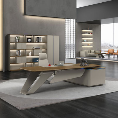 Wooden Panel High Gloss Painting Vanish Lacquer Modern Executive Office Manager Desk
