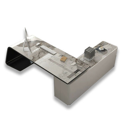 Strong Executive Boss Luxury Office Desk in Grey for Home Office or Office Building