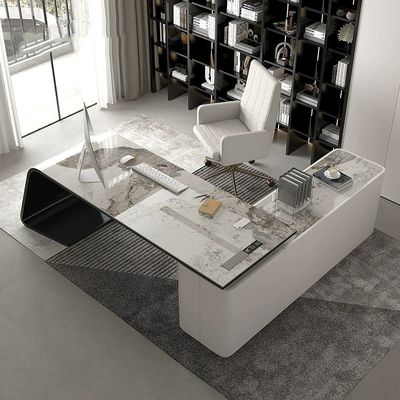 Strong Executive Boss Luxury Office Desk in Grey for Home Office or Office Building