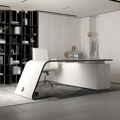 Strong Executive Boss Luxury Office Desk in Grey for Home Office or Office Building