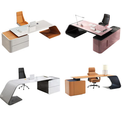 Executive Office Desk Table MDF Baking Varnish Office Furniture for Executives