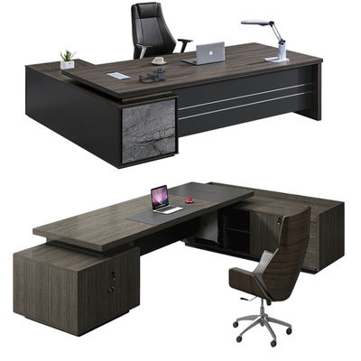 Executive Large Office Table with Commercial Furniture PANEL Wood Style and L Shape