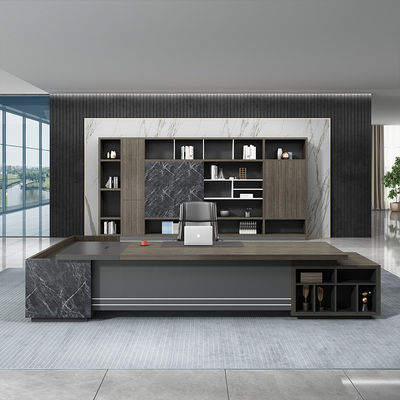 Executive Large Office Table with Commercial Furniture PANEL Wood Style and L Shape