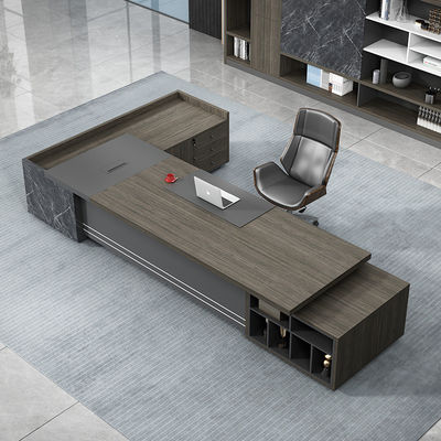 Executive Large Office Table with Commercial Furniture PANEL Wood Style and L Shape