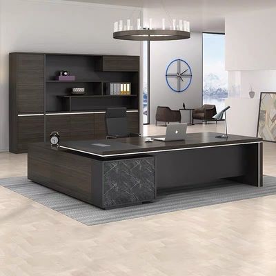 Executive Large Office Table with Commercial Furniture PANEL Wood Style and L Shape