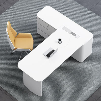 ISO9001/ISO14001 Certified JUNYI CEO Office Desk and Chair Set with MDF Baking Varnish