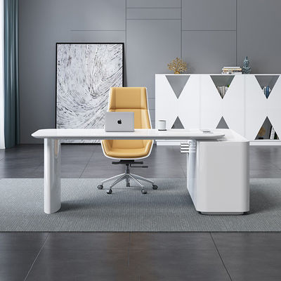 ISO9001/ISO14001 Certified JUNYI CEO Office Desk and Chair Set with MDF Baking Varnish