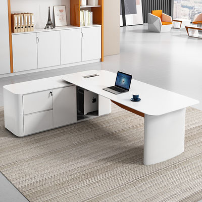 ISO9001/ISO14001 Certified JUNYI CEO Office Desk and Chair Set with MDF Baking Varnish