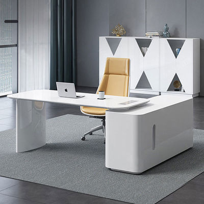 ISO9001/ISO14001 Certified JUNYI CEO Office Desk and Chair Set with MDF Baking Varnish