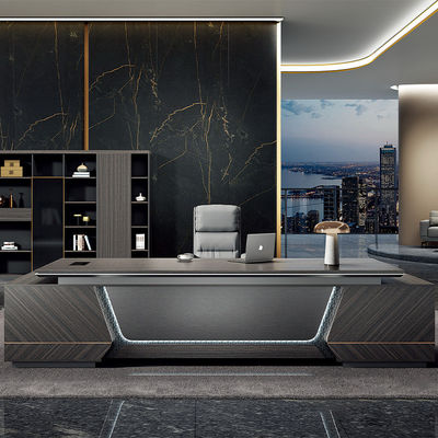 Executive Office Desk With Paint Baking Processwood Grainhinclined Table Edge Design