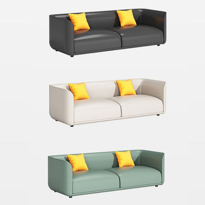 Chinese Style Reception Room Office Sofa Set with Three Leather Sofas and Coffee Table