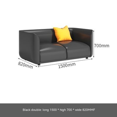 Chinese Style Reception Room Office Sofa Set with Three Leather Sofas and Coffee Table