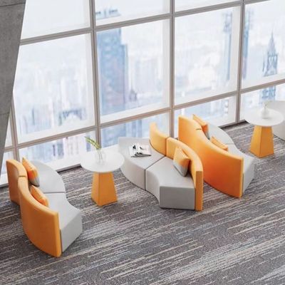 Office Furniture Simple Modern Rest Area Reception Sofa and S-Shaped Coffee Table Set