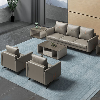 Chinese Style Three Seat Sectional Sofa Coffee Table Combo Set for Business Reception