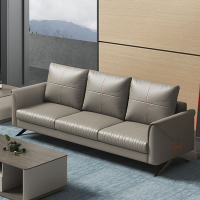 Chinese Style Three Seat Sectional Sofa Coffee Table Combo Set for Business Reception