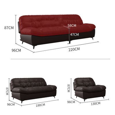 Multifunctional Reclining Leather Office Sofa for Villa Chinese Style Business Office