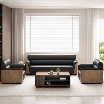 Napa Leather Office Sofa Set for Modern and Comfortable Workspace in Business Receptio