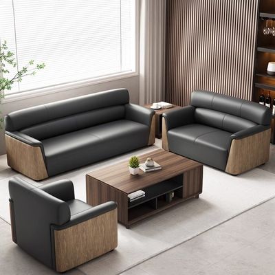 Napa Leather Office Sofa Set for Modern and Comfortable Workspace in Business Receptio