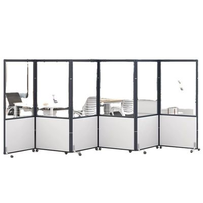 Commercial Furniture Transparent Sub-glazed Partition Office Collapsible Mobile Screen