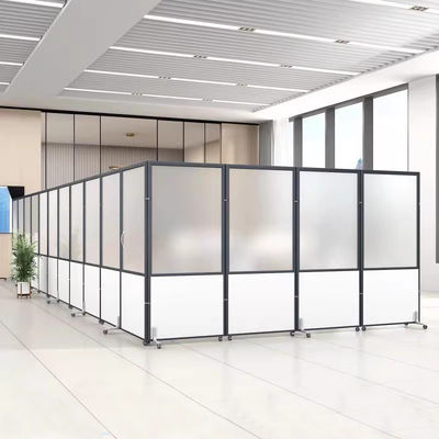 Commercial Furniture Transparent Sub-glazed Partition Office Collapsible Mobile Screen