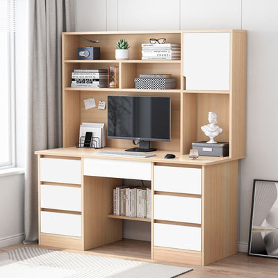 Home Student Study Table Writing Bookcase Bookshelf All-in-One Desk for Simple Computer