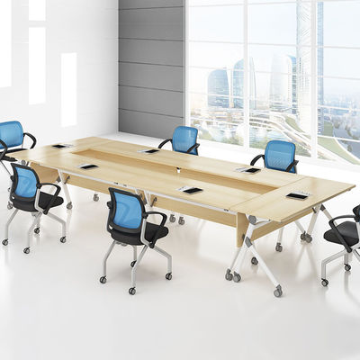 Commercial Office Furniture Wooden Desktop Multi Person Conference Table with Metal Legs