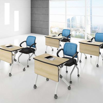 Commercial Office Furniture Wooden Desktop Multi Person Conference Table with Metal Legs
