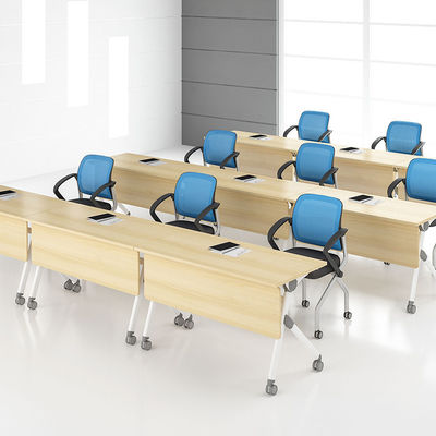 Commercial Office Furniture Wooden Desktop Multi Person Conference Table with Metal Legs
